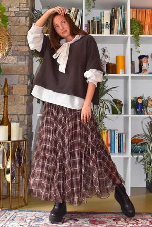 Fia Plaid Chiffon Skirt